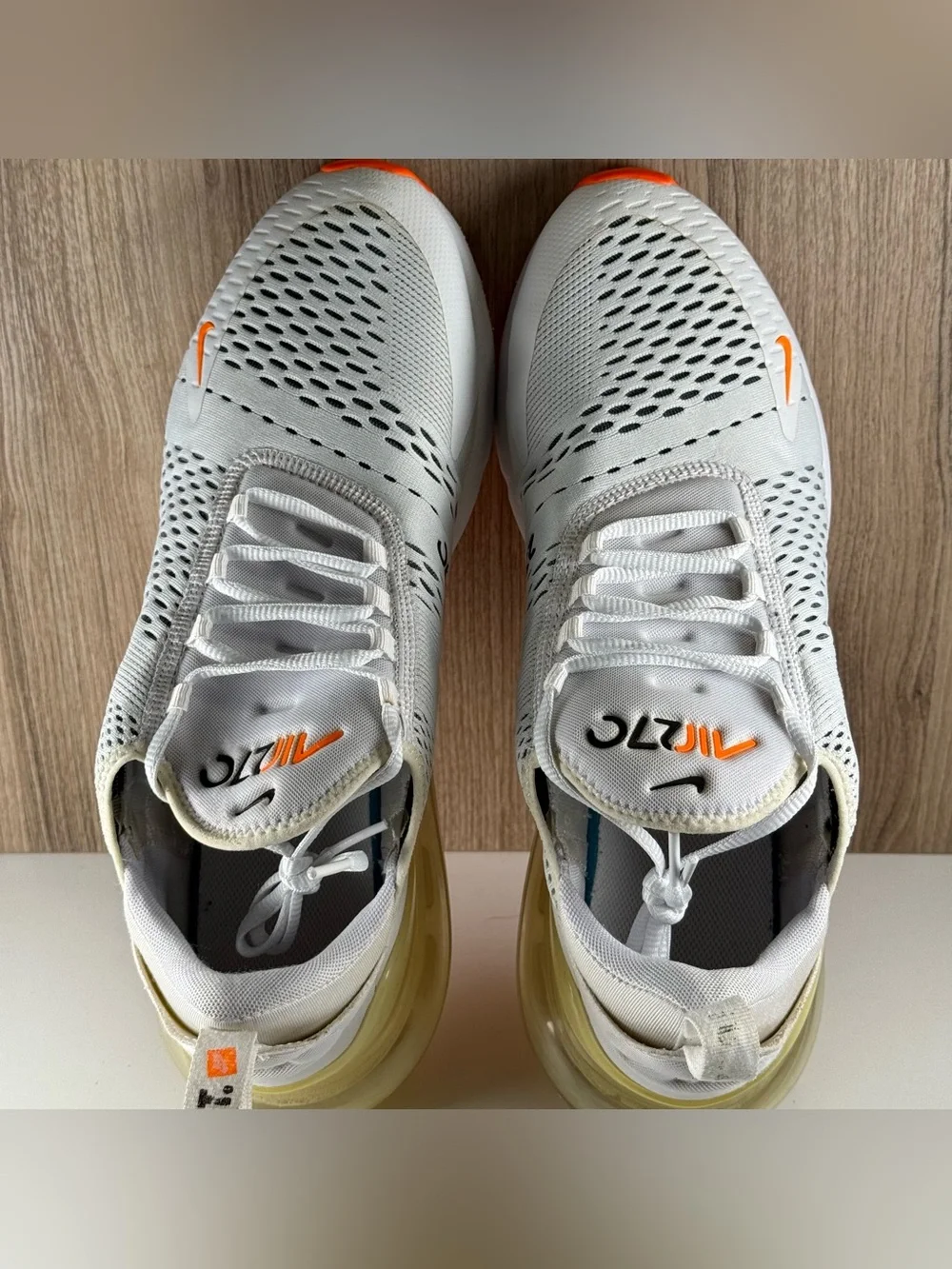 Nike Air Max 270 Just Do It White Total Orange Shoes AH8050-106 Men’s Size 12